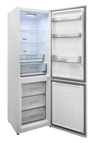 Холодильник отдельностоящий Bufett KRD 880NF с дисплеем, 335л, А++, белый, 2 двери, 640880