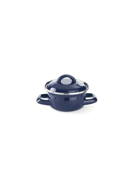 Кастрюля для супов и соусов с крышкой, эмалированная, синий цвет, 0,3 литра, ø120x(H)95 мм, HENDI, 625804