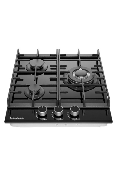 Панель варочная газовая Bufett HGH 772CI 3 конфорки, черная, 640772