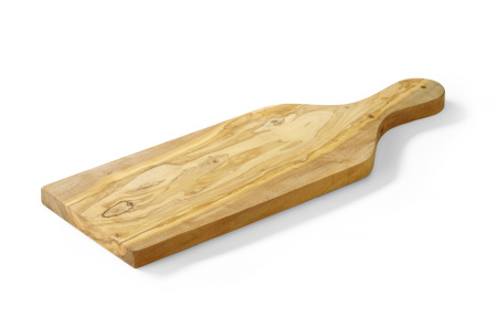 Доска сервировочная из оливкового дерева с ручкой HENDI 505250, 400x140x(H)18 мм