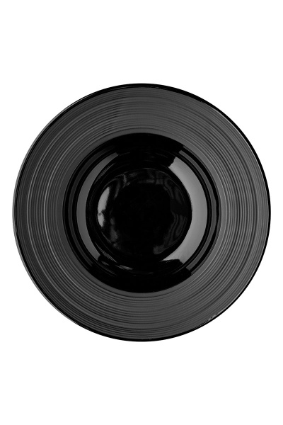 Тарелка фарфоровая глубокая черная, "Deep Black", 240х240х30 мм, BUFETT, 640088