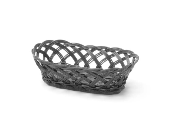 Корзинка с плетеным бортиком HENDI 426234, овальная, 225x130x(H)55 мм, черная
