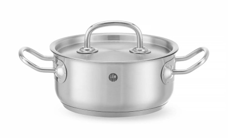 Кастрюля низкая с крышкой HENDI Kitchen Line 836002, 1,5 л, ø160x(H)75 мм