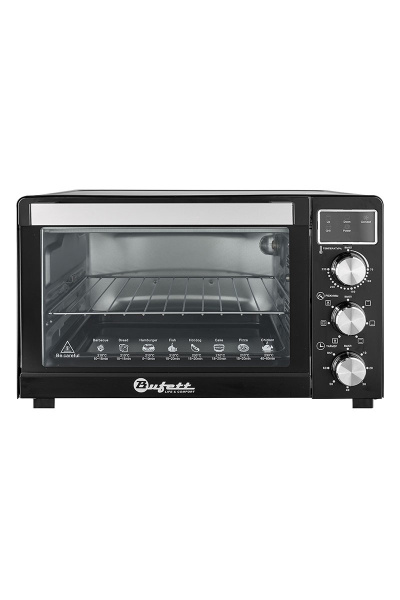 Мини-печь электрическая Bufett HMO 661 с дисплеем, конвекцией и грилем, 35л, 1500Вт, черный, 640661