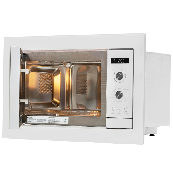 Печь микроволновая Bufett JMW 594 встраиваемая, 25л, 1200Вт, белая, 640594