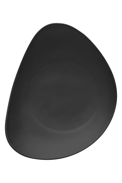 Тарелка фарфоровая обеденная черная матовая "Rock Garden", 265х207 мм, BUFETT, 640081