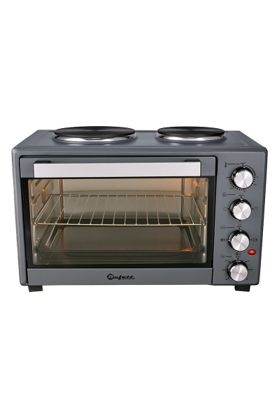 Мини-печь электрическая Bufett HMO 662 с 2 конфорками, 38л, 1600Вт, серый, 640662