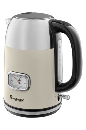 Чайник электрический Bufett LKT 290S 1,7л с корпусом из нержавеющей стали с датчиком температуры, бежевый, 640290