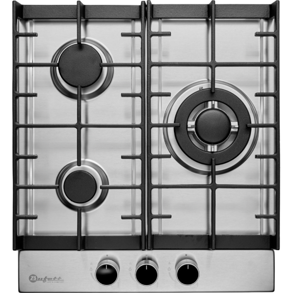 Панель варочная газовая Bufett HGH 766SI 3 конфорки, нерж сталь, 640766