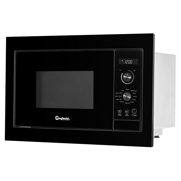 Печь микроволновая Bufett JMW 592 встраиваемая, 25л, 1200Вт, черная, 640592