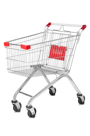 Тележка покупательская 100л, д/с, PU-100Ø, Λ-основание, Европейская