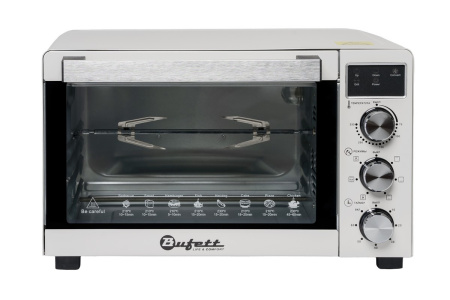 Мини-печь электрическая Bufett HMO 663 с дисплеем, конвекцией и грилем, 35л, 1500Вт, белый, 640663