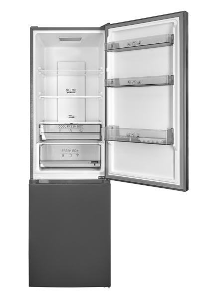 Холодильник отдельностоящий Bufett KRD 881NF с дисплеем, 335л, А++, темно-серый, 2 двери, 640881