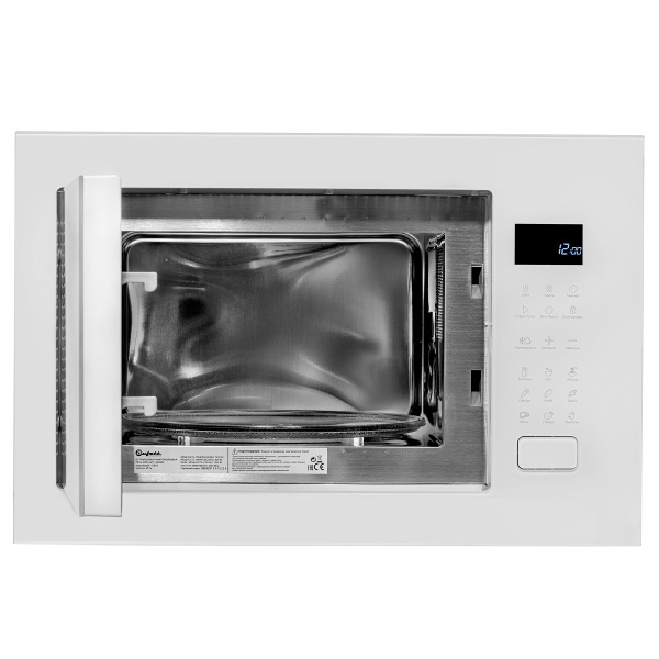 Печь микроволновая Bufett JMW 595 встраиваемая, 25л, 1200Вт, белая, 640595