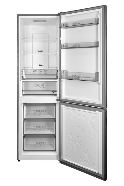 Холодильник отдельностоящий Bufett KRD 881NF с дисплеем, 335л, А++, темно-серый, 2 двери, 640881