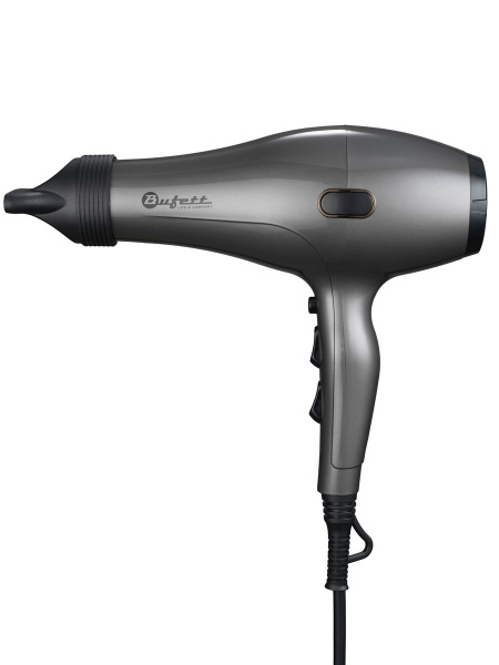 Фен профессиональный Bufett WHD 722AC 3 насадки, 2400Вт, серый, 640722