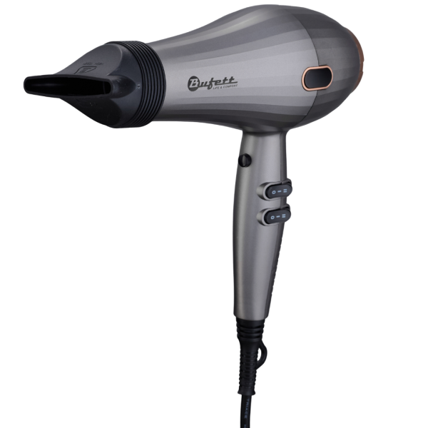 Фен профессиональный Bufett WHD 721AC 3 насадки, 2400Вт, серебристый, 640721