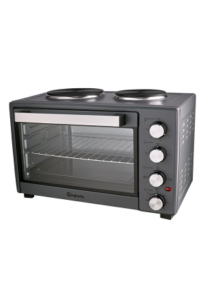 Мини-печь электрическая Bufett HMO 662 с 2 конфорками, 38л, 1600Вт, серый, 640662