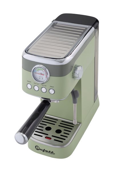 Кофеварка рожковая с капучинатором Bufett зеленая, 640632