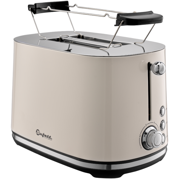 Тостер бытовой Bufett LTR 369S 1000Вт, с решеткой для подогрева, бежевый, 640369