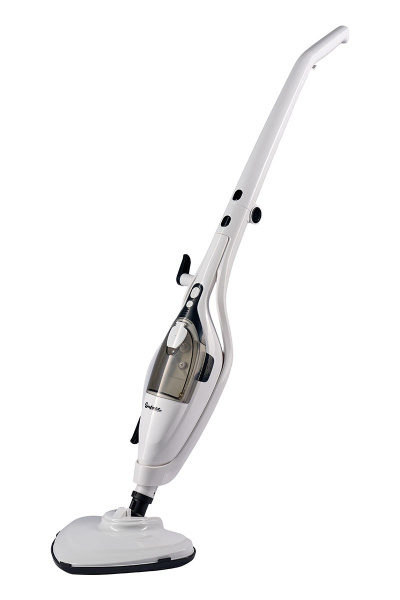 Швабра паровая Bufett SSM 749М, 9 насадок, 400мл, 1500Вт, бело-черная, 640749