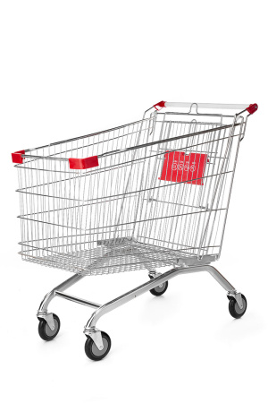 Тележка покупательская 240л, д/с, PU-125Ø, Λ-основание, Европейская