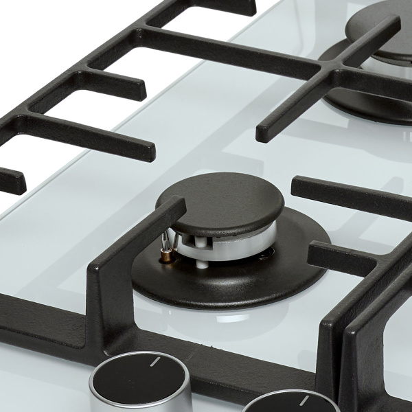 Панель варочная газовая Bufett HGH 777CI 4 конфорки, белая, 640777