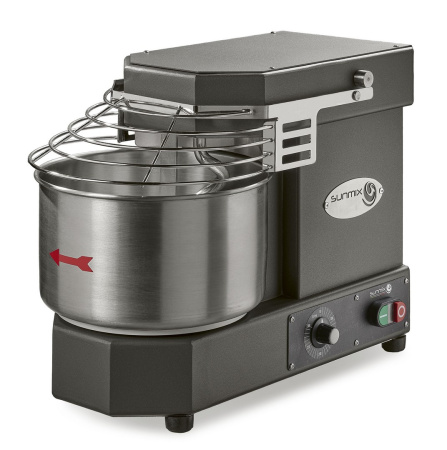 Тестомес спиральный со стационарной дежой SUNMIX, SUN6_M, объем 8 л (6 кг теста), темно-серый