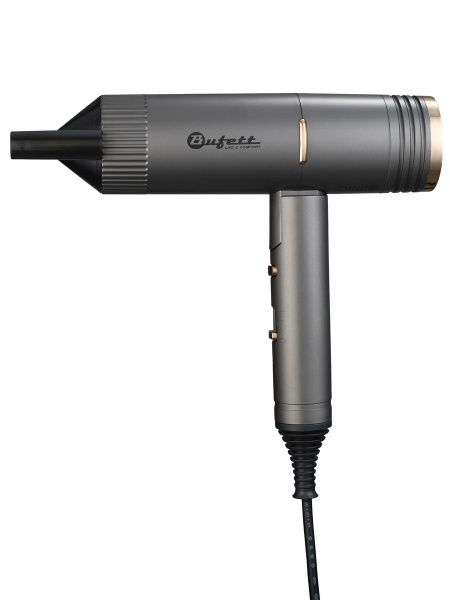 Фен складной Bufett WHD 724DC 1 насадка, 1500Вт, серый, 640724