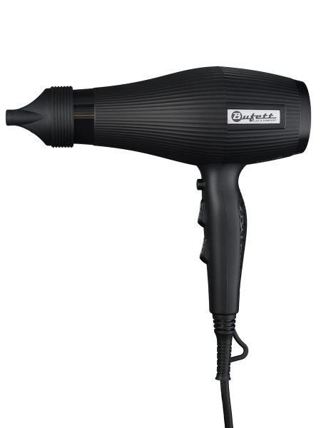 Фен профессиональный Bufett WHD 720AC 3 насадки, 2400Вт, черный, 640720