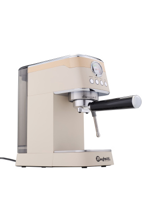 Кофеварка рожковая с капучинатором Bufett бежевая, 640631