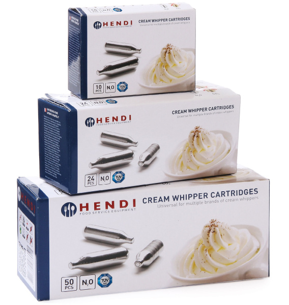 Баллончики для сифона для сливок N₂O HENDI 586907, 50 шт. в упаковке