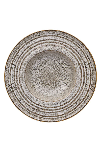 Тарелка фарфоровая для пасты бежевая "Sandstone", диаметр 250 мм, BUFETT, 640057