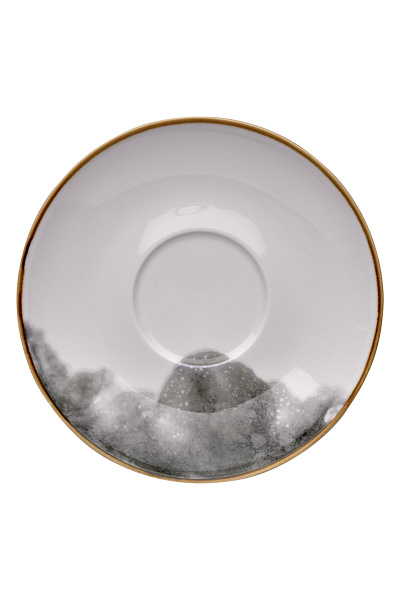 Блюдце белое фарфоровое "Galaxy", диаметр 140 мм, BUFETT, 640079