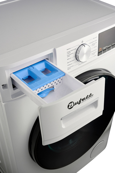 Машина стиральная Bufett MWM 550 с фронтальной загрузкой 8кг, А+++, белая, 640550