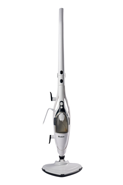 Швабра паровая Bufett SSM 749М, 9 насадок, 400мл, 1500Вт, бело-черная, 640749