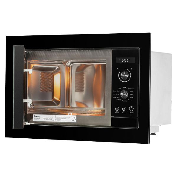 Печь микроволновая Bufett JMW 592 встраиваемая, 25л, 1200Вт, черная, 640592