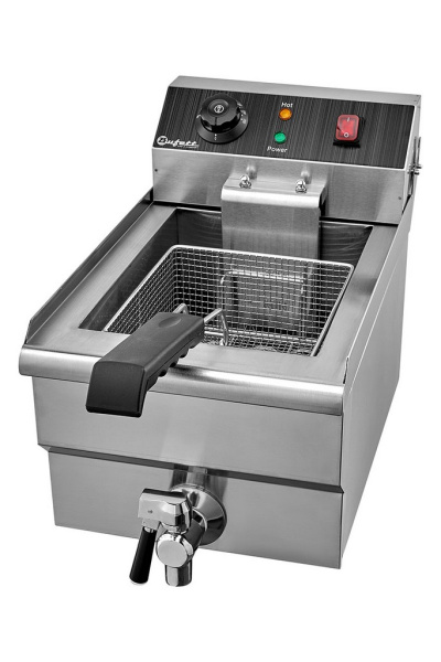 Фритюрница электрическая Bufett CFR 142 со сливным краном, 10л, с корзиной, 3000Вт, 641142