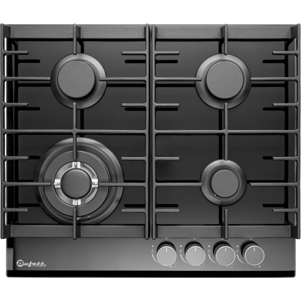 Панель варочная газовая Bufett HGH 771CI 4 конфорки, черная, 640771