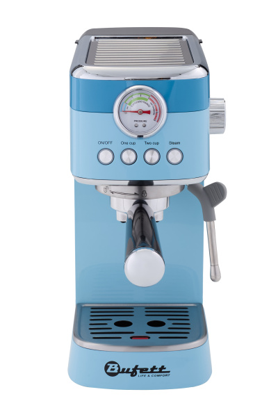 Кофеварка рожковая с капучинатором Bufett синяя, 640630