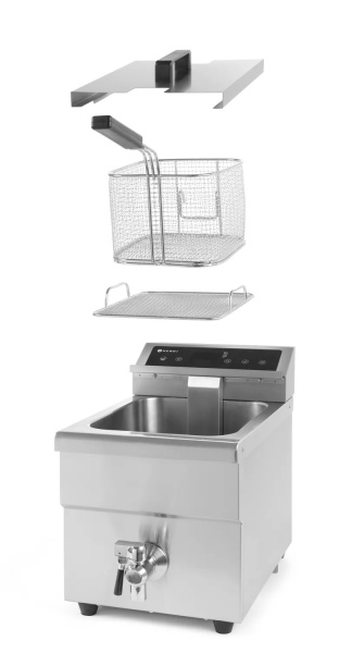 Фритюрница индукционная со сливным краном HENDI Kitchen Line 215012, 8 л
