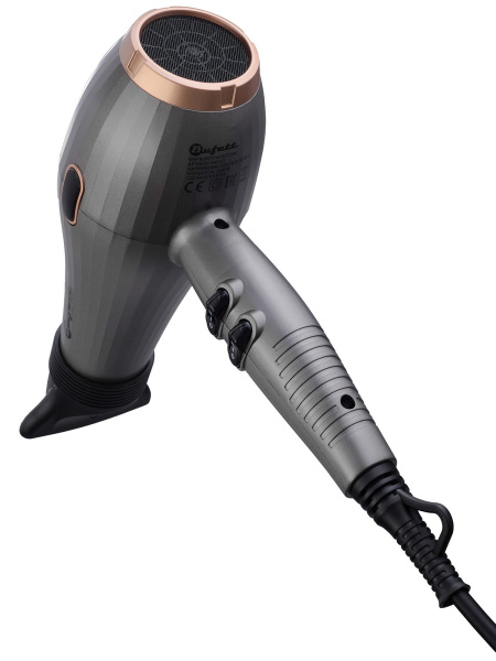 Фен профессиональный Bufett WHD 721AC 3 насадки, 2400Вт, серебристый, 640721