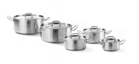 Кастрюля низкая с крышкой HENDI Kitchen Line 836026, 4,9 л, ø240x(H)110 мм