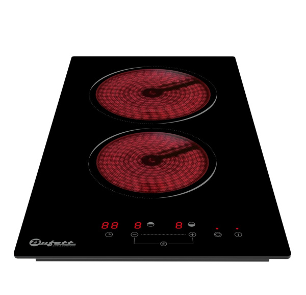 Панель варочная Bufett IHB 435C керамическая, 2 конфорки, 3000 Вт, черная, 640435