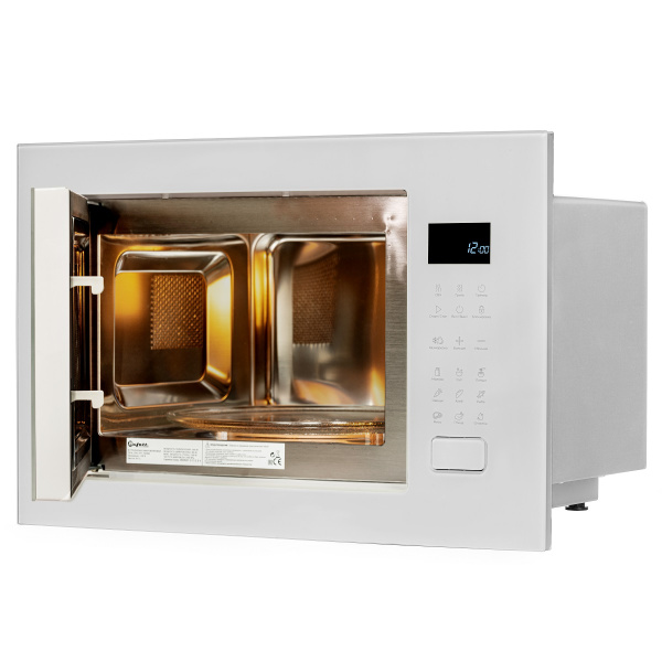 Печь микроволновая Bufett JMW 595 встраиваемая, 25л, 1200Вт, белая, 640595