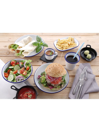 Блюдо эмалированное прямоугольное HENDI 621202, 175x130 мм